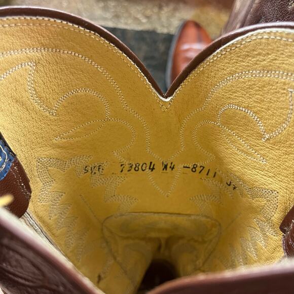 Vintage Panhandle Slim Leather Western Lizard Cowboy Boots Sz 6.5 - Picture 9 of 10